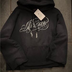Swarovski Black Hoodie with Silver Accents
